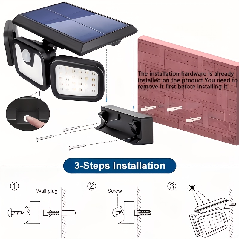 78 LED Solar Motion Sensor Light with 3 Brightness Modes