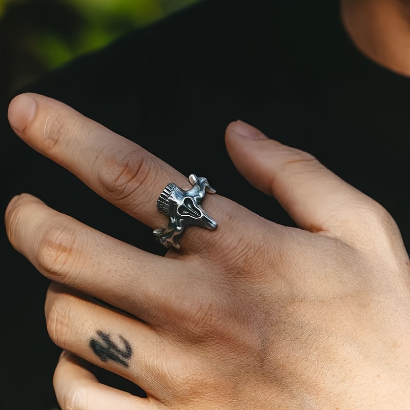 

1pc Skull Ring, Men's Single Ring, Trendy Creative Design Jewelry Accessories
