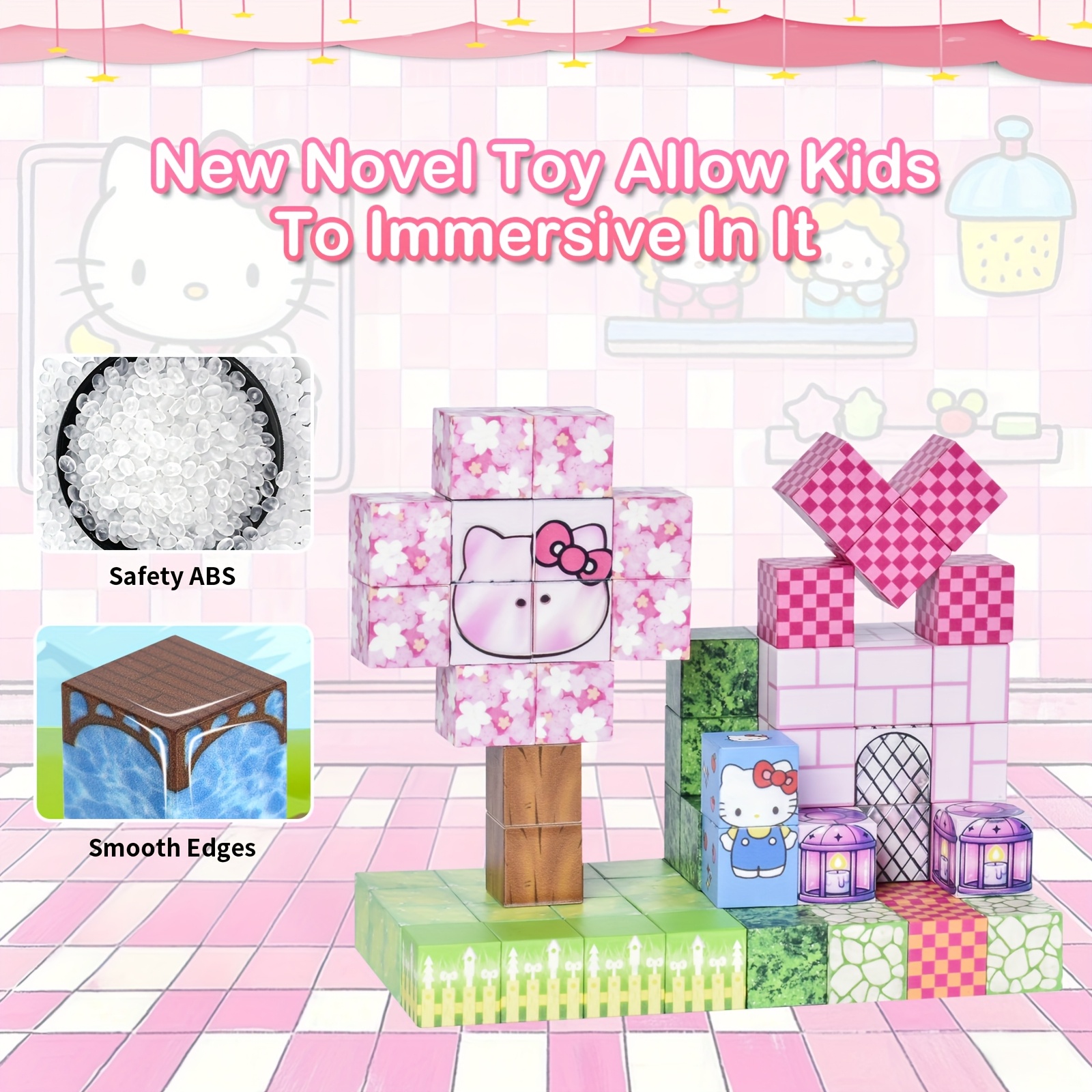 Sanrio'S for hello kitty 100 - Piece Magical STEM Set: Build Enchanting Bow - Castle Kingdoms