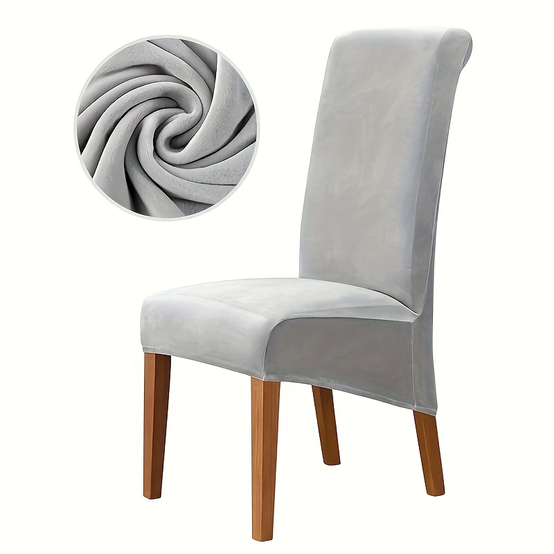 6pcs Velvet Chair Cover Stretch Dining Chair Size Long Back Chair Covers Seat Covers Washable For Kitchen Wedding