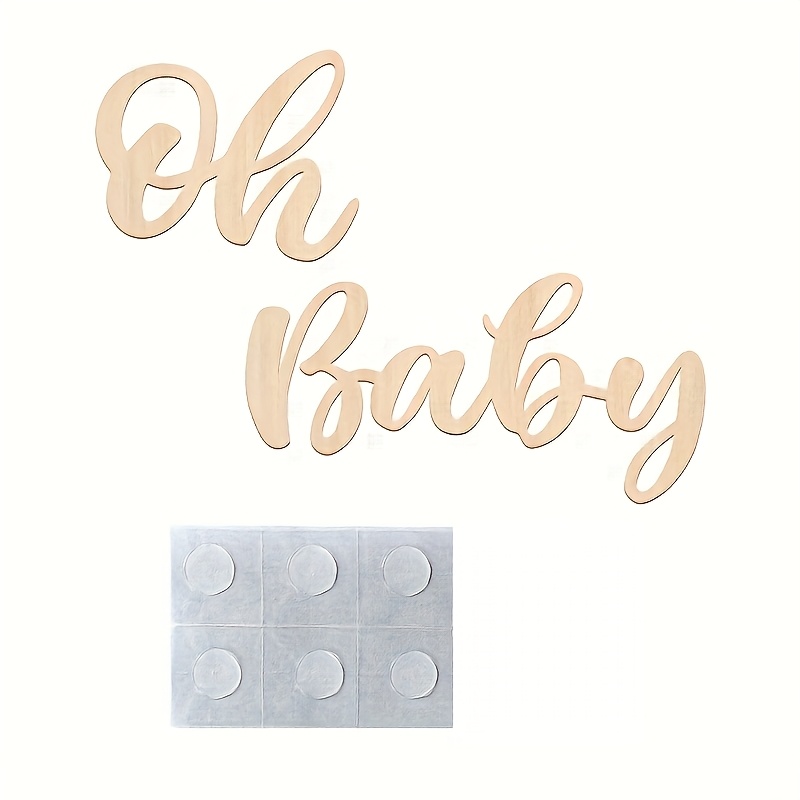 Image of Wooden Announcement Sign, Wall Stickers, Wall Decor For Birthday Shower, Reusable Party Sign, Wooden Words, Event Decorations For Gender Reveal Backdrop, Announcement Additions Christmas Halloween