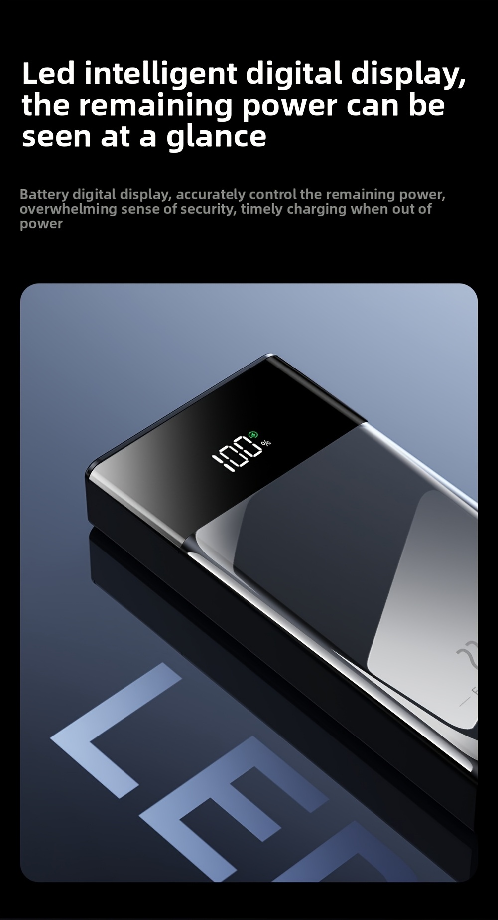 10 000mah high capacity power bank 22 5w pd fast charging 2 device   charging smart led   built in led flashlight   portable universal   for iphone 16 15 14   for samsung google   devices Product details 6