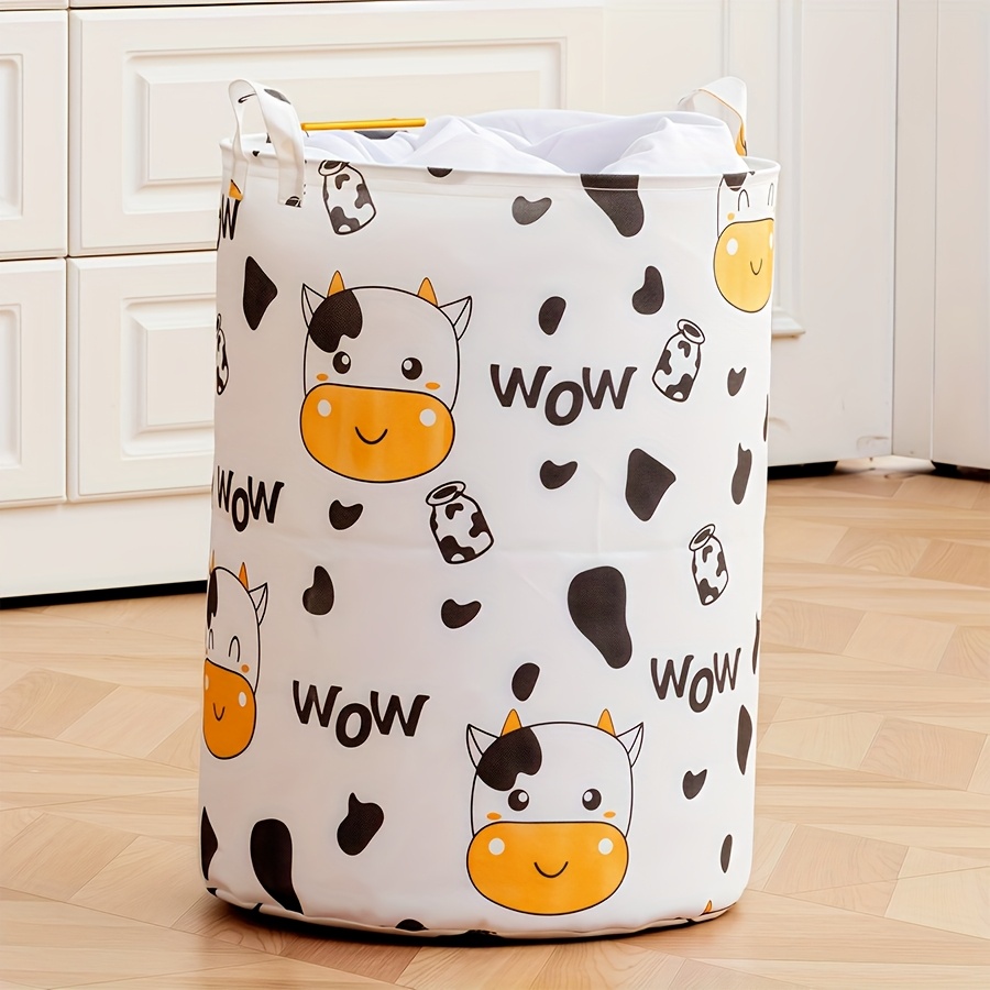TEMU 1pc Foldable Round Storage Basket For Laundry, Multifunctional Clothing Organizer, Laundry Basket For Bedroom, Bathroom, Dormitory, And More.