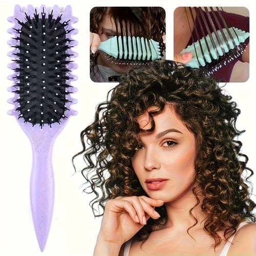 1 high quality curling brush for defining curls and volume heavy duty abs handle salon and tool suitable for curly wavy and straight hair unisex stylish design comfortable grip beauty enthusiasts