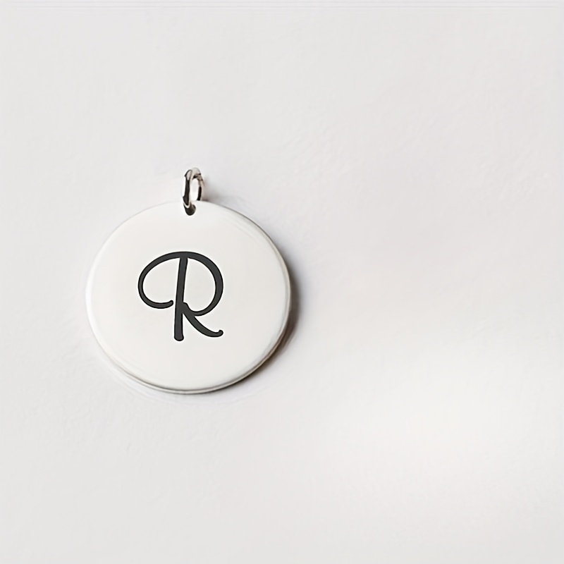 TEMU Pendentif Personnalisé en Acier Inoxydable Gravé au Laser - Étiquettes de Bijoux Personnalisées Rondes avec Logo et Texte, Étiquettes Suspendues
