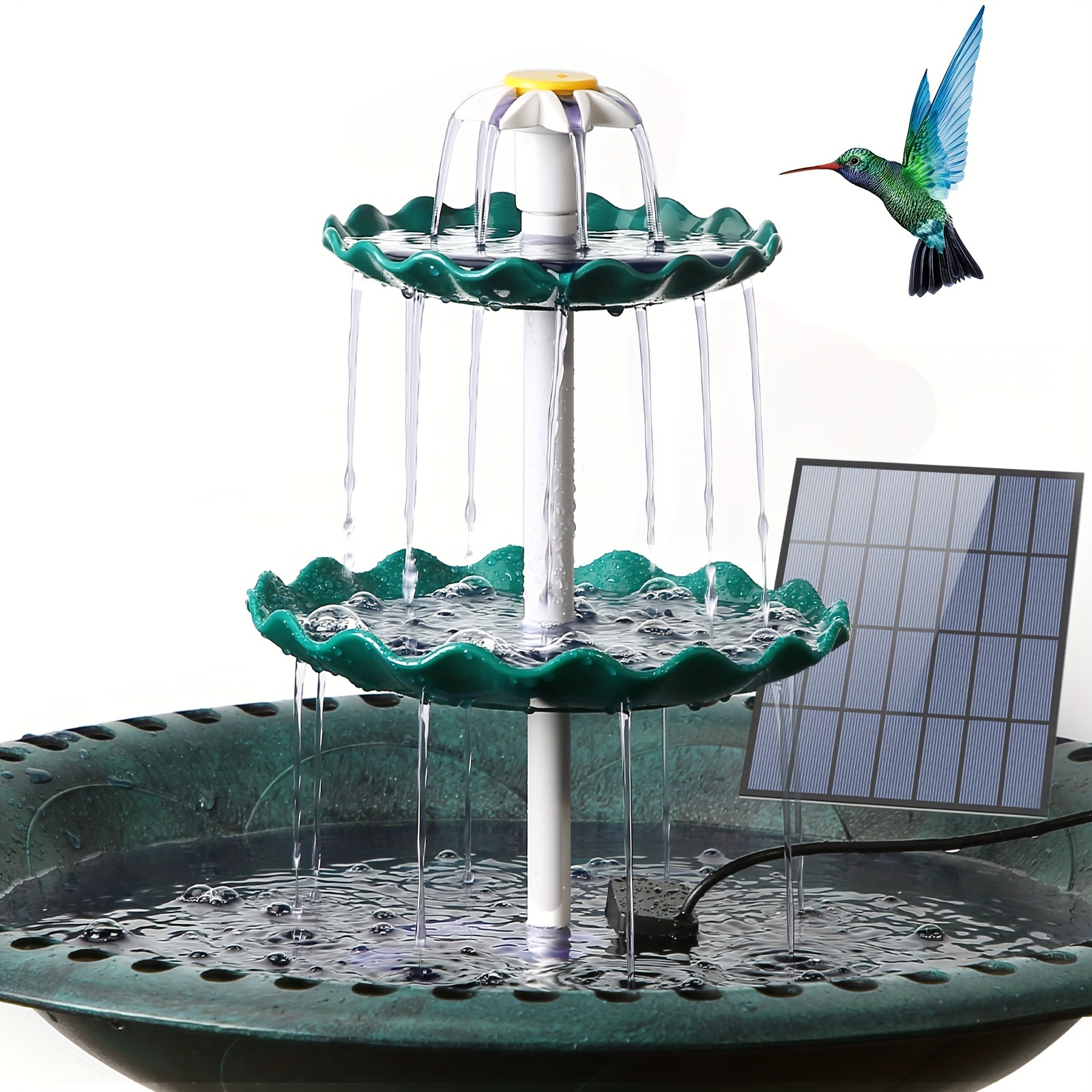 

Solar Bird Bath , 2024 Upgraded Diy Solar Fountain Detachable For Bird Bath, Water Basin, Garden Decoration, Outdoor Bird Feeder