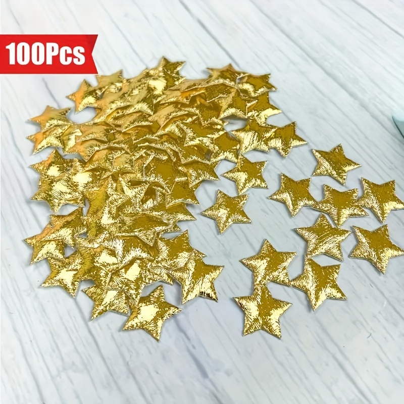 

100pcs Assorted Golden, Silvery & Red Non-woven Star Decorations - Parties, Holidays, Diy Crafts, Home & Restaurant Decor