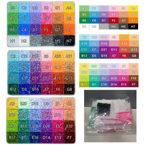 72 colors 2 6mm mini fuse beads set pegboard and other accessories kit 36000pcs plastic beads pixel art craft design heat transfer beads multiple color no