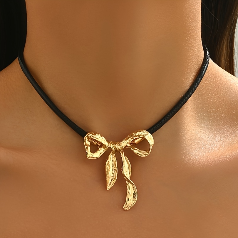 TEMU Collana da donna con papillon corto elegante e unico, 1 pezzo, decorazione per il , stile individuale ed elegante