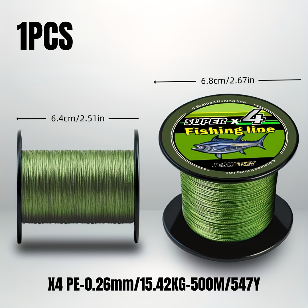 500m Super Strong Fishing Line, 4-strand Multi-filament Pe Braided Line, Test Strengths: 15/19/26/29/34/45/54/66/75/85lb, Smooth Long Casting, Durable And Wear Resistant