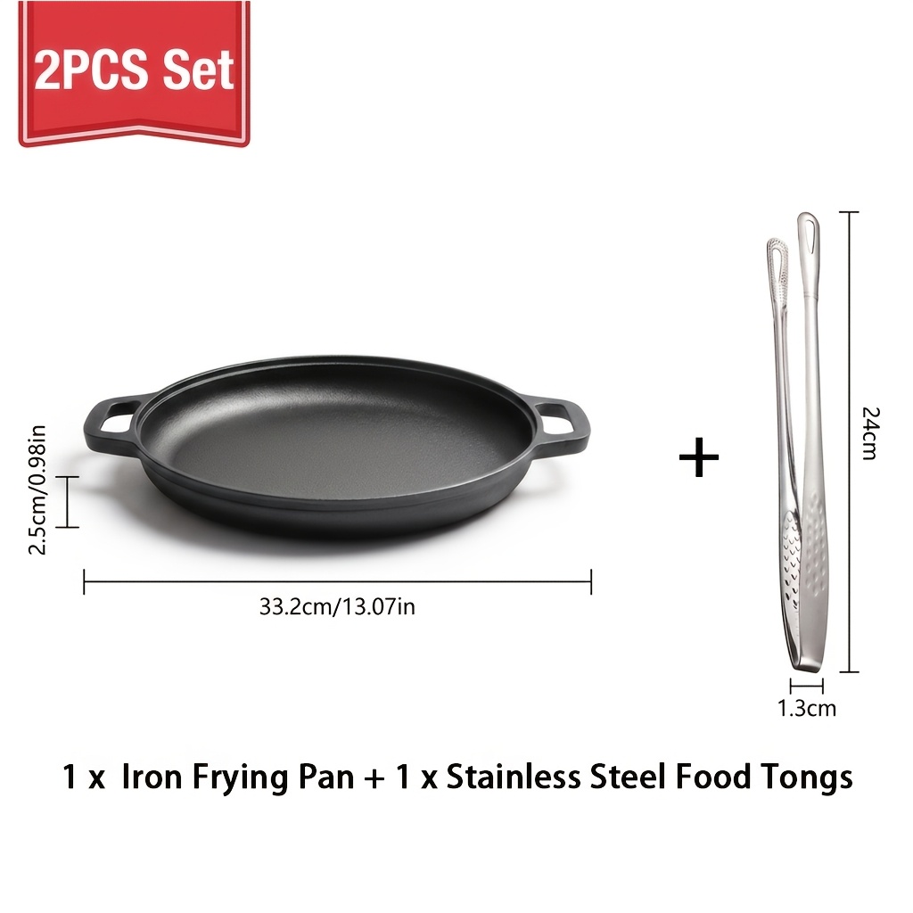 Image of 2/3pcs Griddle - Compatible With Multiple Stovetops, Ideal For Home Kitchen, Outdoor Pizza, Bbq, Pancake Cooking, Christmas, Halloween Gifts, Holiday Cooking, Kitchen Supplies