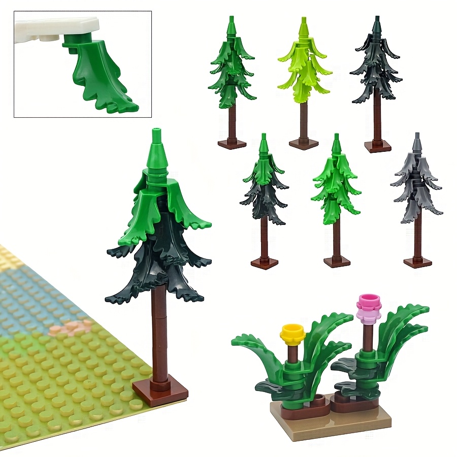 Winter Tree Bush Fir Leaf Street House Decoration Building Blocks