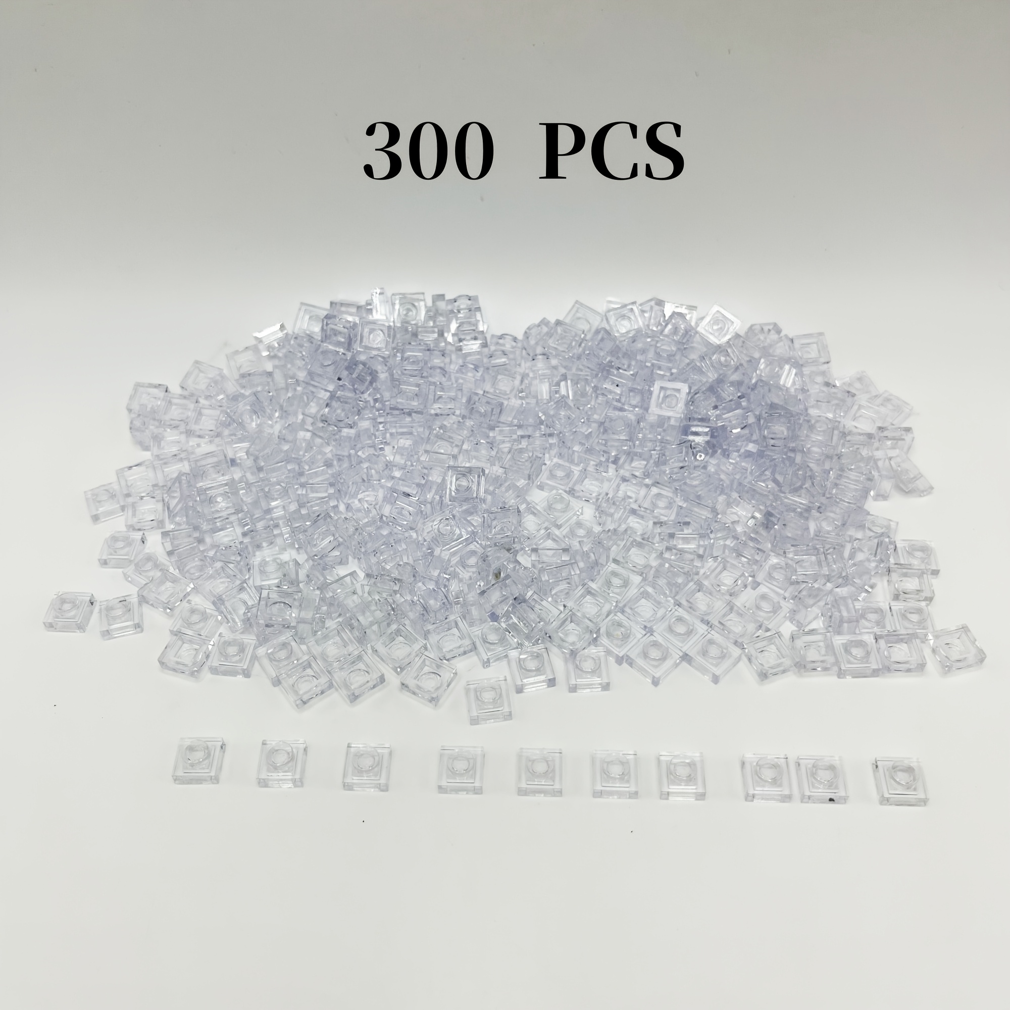 300pcs Colorful Transparent Building Blocks - Durable ABS Material