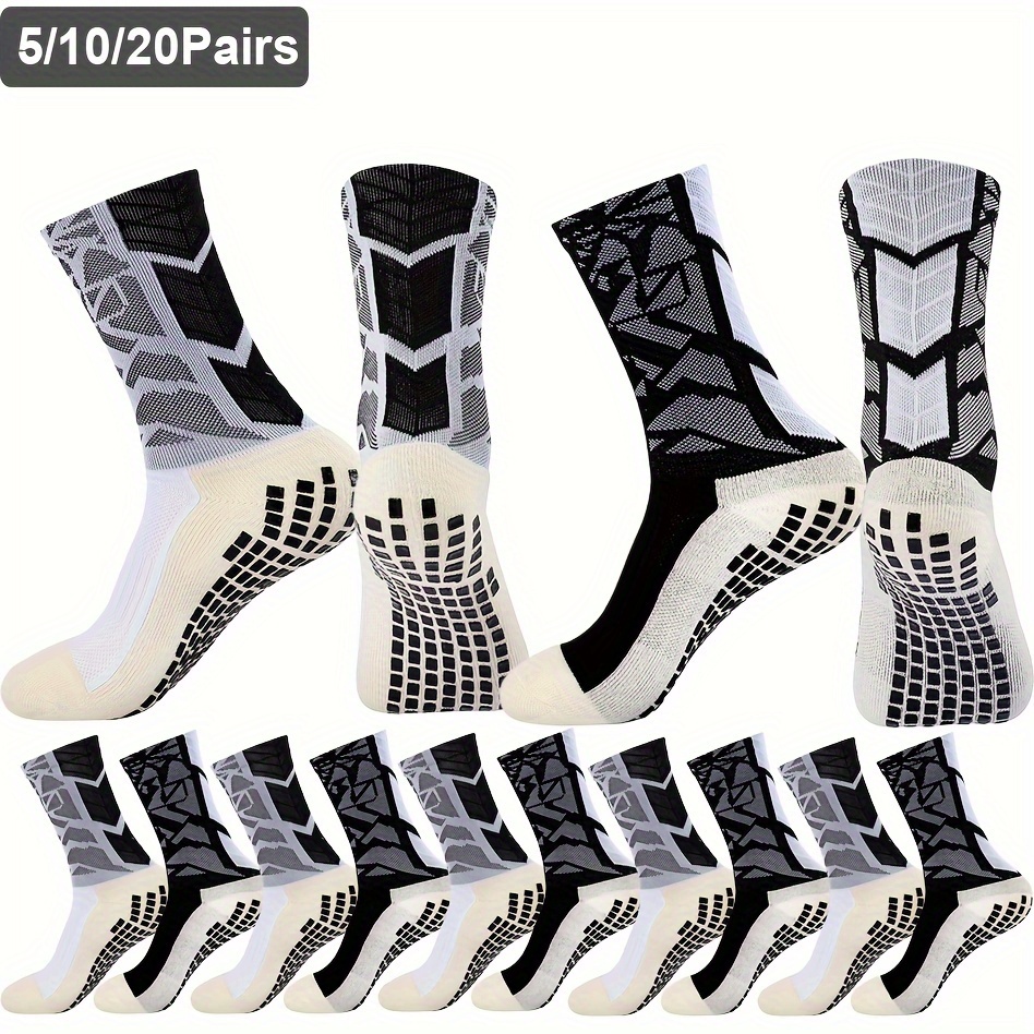 

5/10/20 Pairs Polka Dot Tube Socks For Teens, Polyester 98% Spandex 2% , Anti-slip Grip, , Machine Washable, Knit Fabric, 299 Gsm, For Football, Basketball, Cycling, Running, Rugby