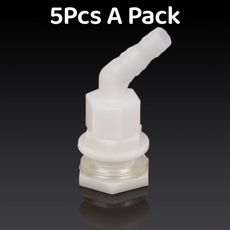 5pcs Half-inch Water Tank Connector Set, Suitable for DN15 Inlet/outlet Ports, Made of Plastic. Ideal for Chicken and Rabbit Drinkers, Aquariums, as Well as Connecting Tanks, Buckets, Pipes, and Faucets