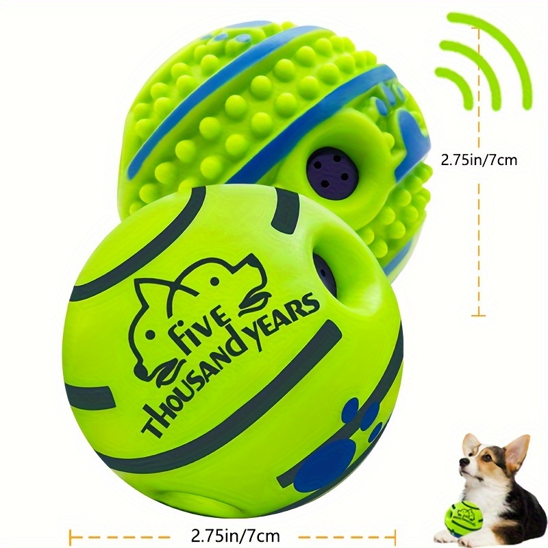 Image of Years 2-pack Dog Iq Interactive Training Sounding Ball Rolling Gurgling Laughing Sound Toy Dog Ball Groaning Self-entertainment Reliever Bite Grinding Sound Toy No Power Needed, Without Battery