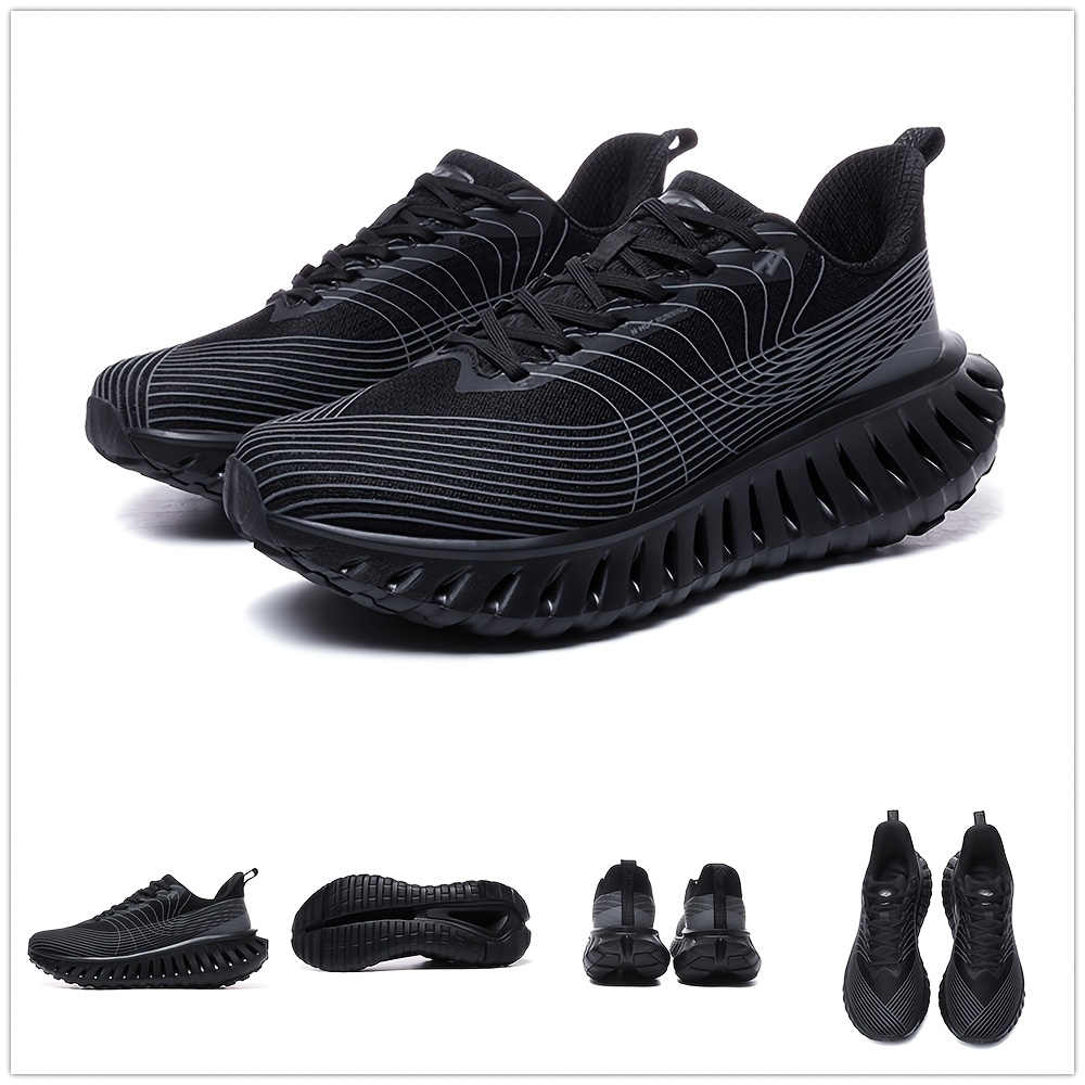 Men'S Technology Carbon Board Running Shoes | Breathable Athletic Sneakers with Cushioned Shock Absorbing EVA Chunky Sole, Casual Sporty Look, Slip-resistant Wear-resistant All-Terrain Grip for Gym, Jogging, Marathon - Running & Work Out Training Sh