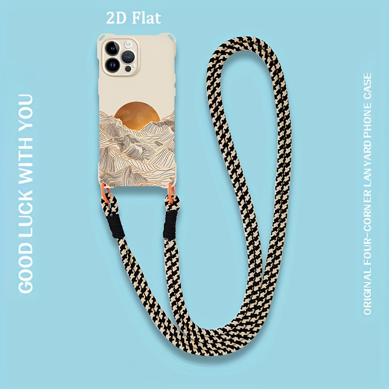 TEMU Phone Case - [2d Flat] Suitable For Iphone 17 Pro Max 17 Air 16 Plus 15 14 13 12 11 Series Phone Cases Lanyard Crossbody, High-end Luxury