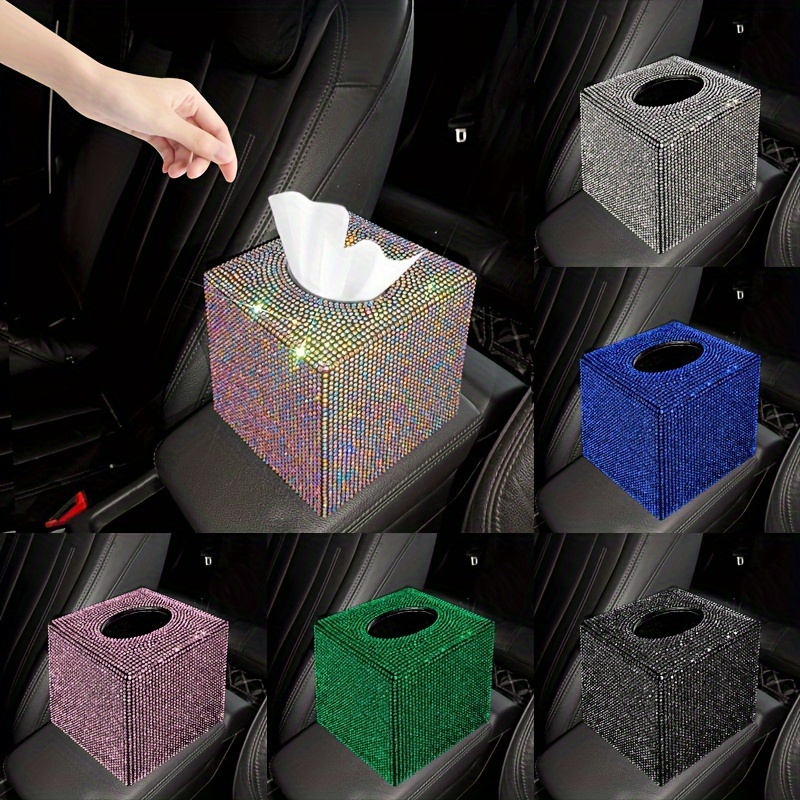 1 piece cute car tissue box bling   paper holder sparkling crystal paper storage box decorative tissue   for cars offices kitchens and household use girl holiday gifts Product details 1