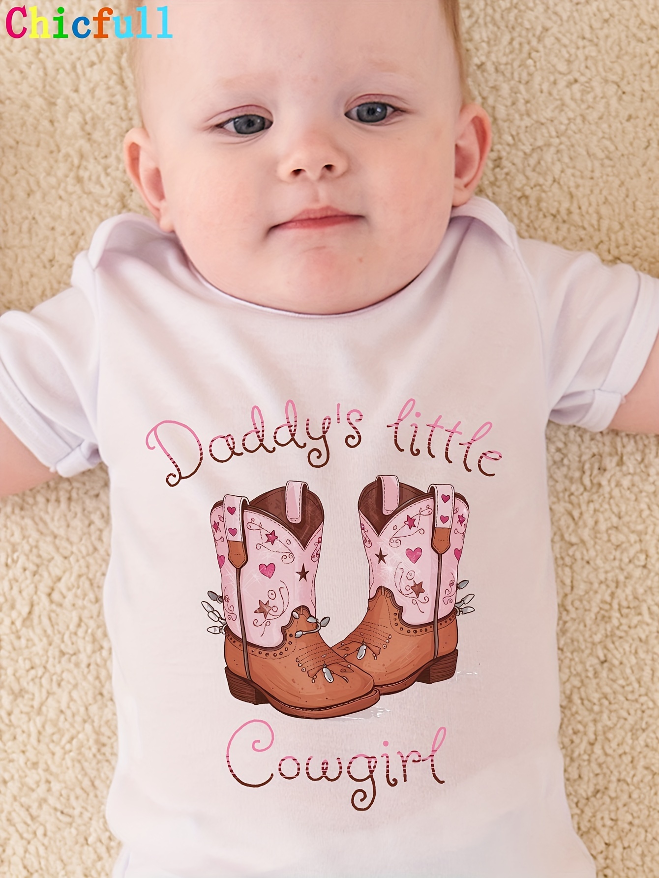 infant cowgirl dress Pink Block Print Cowgirl Boots Smocked Bubble I Poppy Kids Co