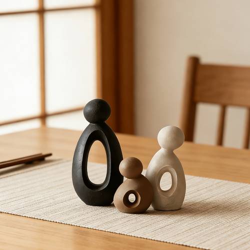 item picture 3pcs minimalist style figurine set multi color matching decorative figurines suitable for office and home decoration suitable for wine cabinets and bookshelves as decorative items