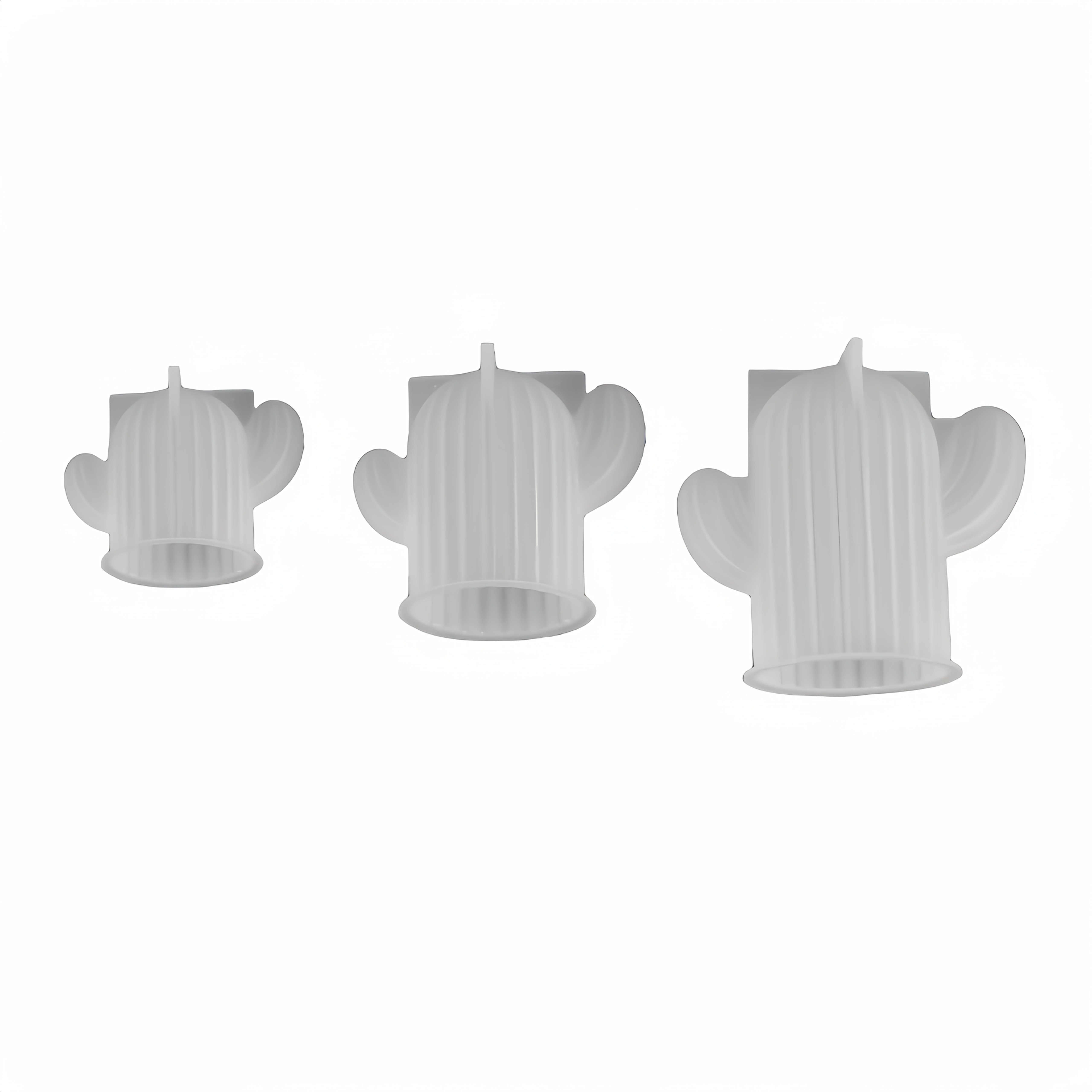 TEMU 3pcs Moules à bougies en silicone 3D Cactus, Grand Moyen Petit Arbre Cactus à rayures Ornements Cactus Moules à bougies en silicone, Convient