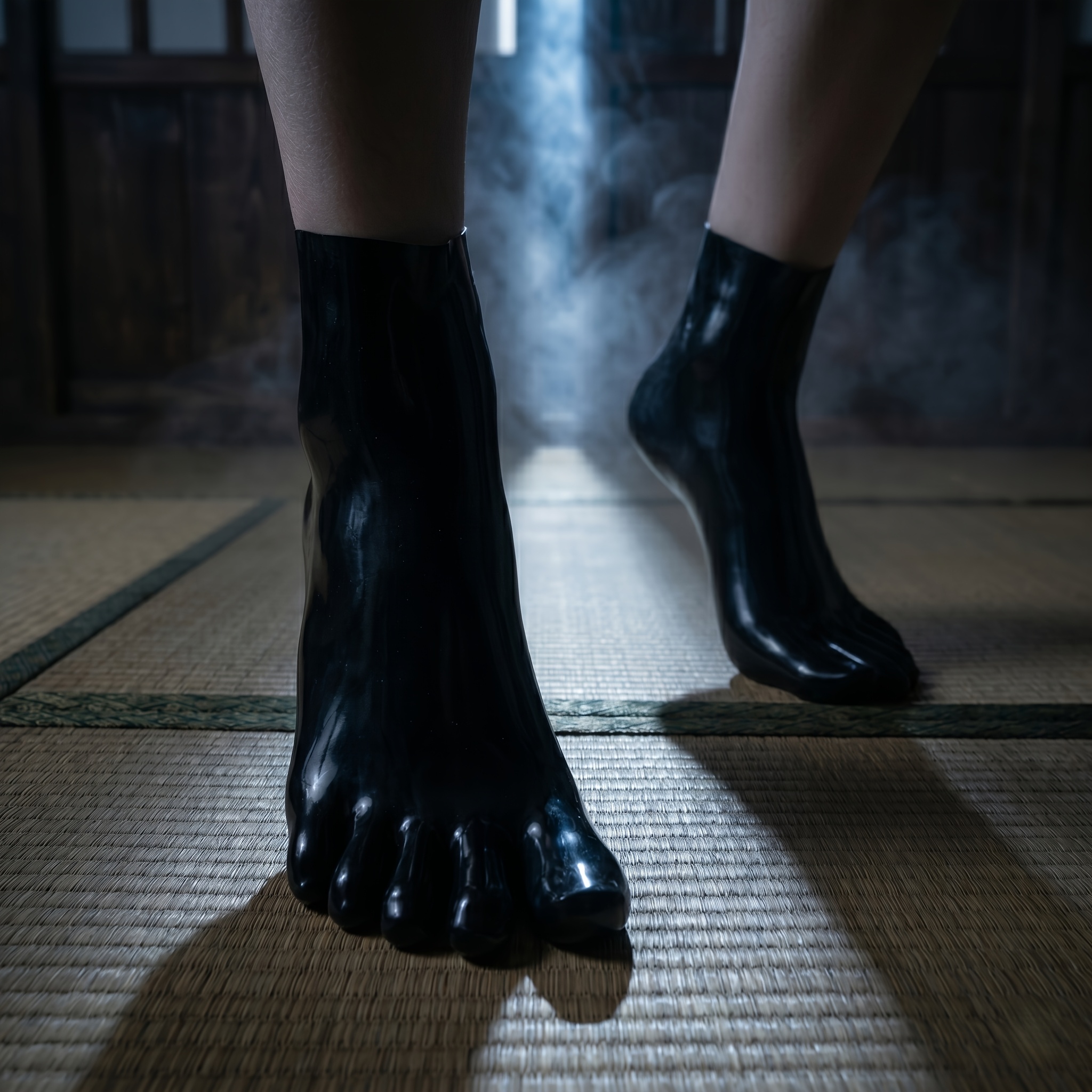Image of Wet Look Five-toe Ankle Socks - Unisex Elastic Suitable For Cosplay, Clubwear, Halloween Costumes, Themed Parties, Hand Washable Wet/dry Use Novelty Footwear Accessories