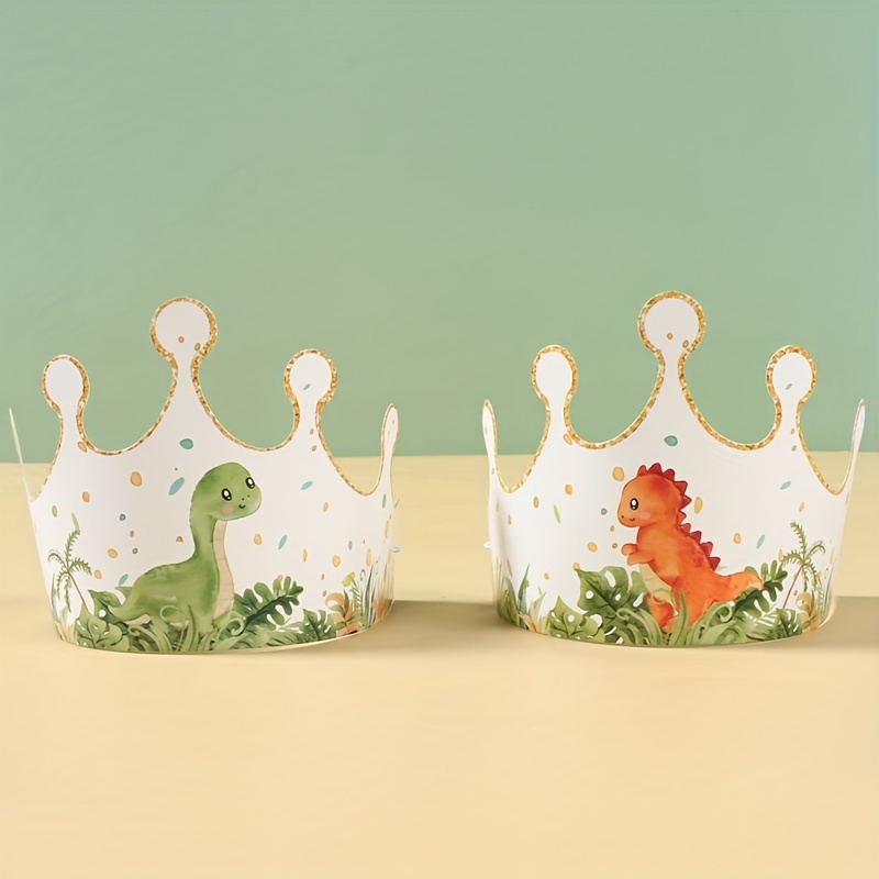 

6pcs, Dinosaur Theme Birthday Party Hats, Cartoon Dinosaur Pattern Paper Hats, Foldable Hats, Birthday Party Supplies, Party Favors, Birthday Party Decor
