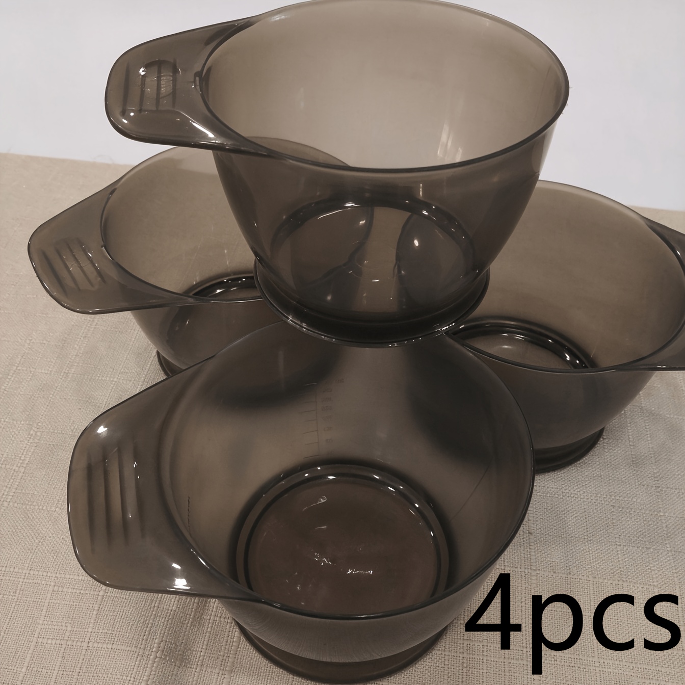 TEMU 4pcs Thickened Mixing Bowls, Charcoal, Suitable For Mixing, Large Capacity Storage, Use In Hair Salons, Mixing Containers, /brush Cleaning Tools