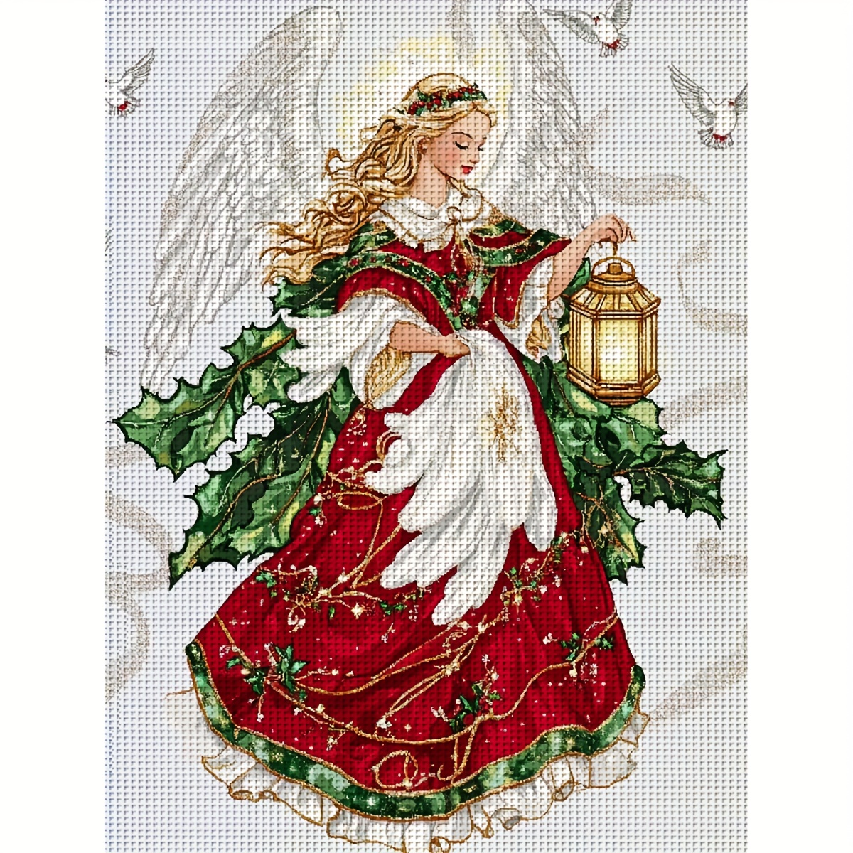 TEMU Jozysh, 30x40cm/11.8x15.7inch, Diy Stitch Kit, Embroidery Crafts Set, Christmas Dress , Patterned Printed Stitch Kit, Random Thread Board Stitch