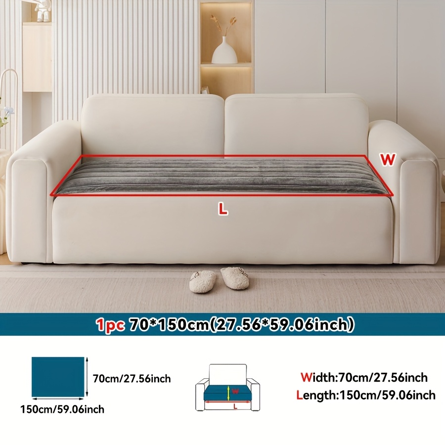 TEMU 1 pièce Coussin de canapé à reliure, à texture pelucheuse, rayé et de couleur unie, Décoration d'intérieur moderne, Antidérapant, à l', Lavable