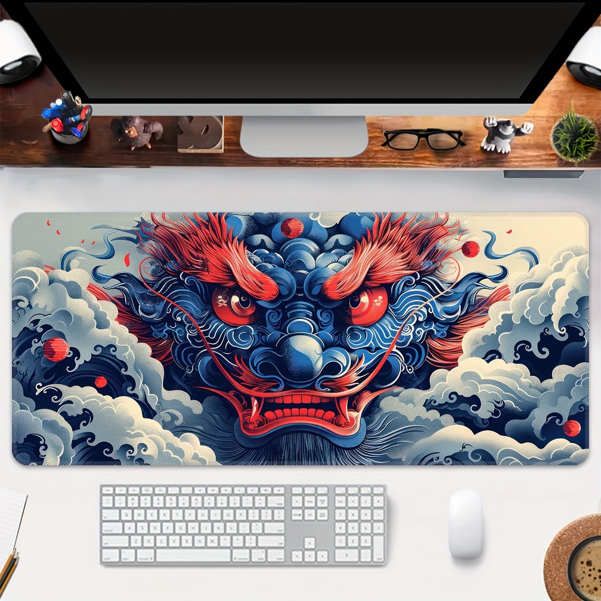 blue   extended gaming mouse pad extra large thickened non slip rubber base with precision     washable desk mat for   and office use details 2