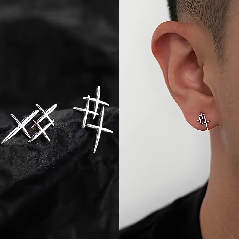 Hypoallergenic Flat Back Earrings Set - 14K Gold Plated Surgical Steel Studs & Huggie Hoops For Cartilage Piercings