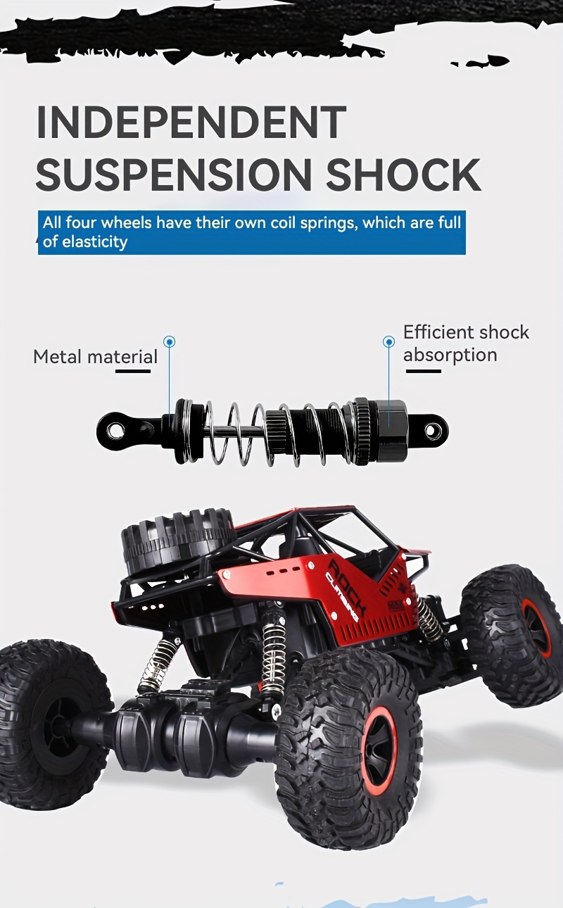 2.4Ghz 4WD RC Cars, Remote Control Off Road Monster Truck, Metal Shell Car 2.4Ghz 4WD Dual Motors, All Terrain Hobby Truck With 120 Min Play Boy Adult Kids Gifts Toys For Halloween Christmas