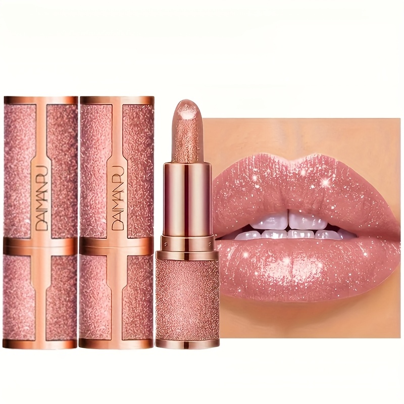 TEMU 2 Piece Gloss Starry Sky Lipstick, Shiny Lipstick, Waterproof, Durable, Moisturizing Lipstick, Shiny Lips, Perfect Gift