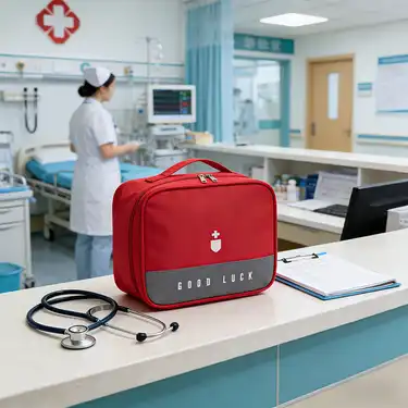 Double Layer Medicine Organizer Bag Zipper