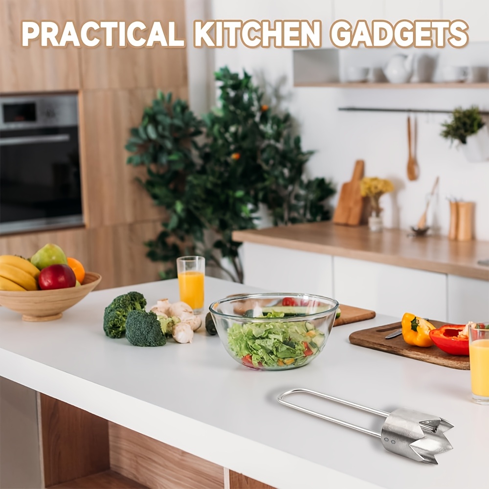 1pc Stainless Steel Fruit & Vegetable Corer, Red Bell Pepper Seed Remover, Universal Kitchen Gadget for Apple, Pear, Tomato, Pepper - Durable & Easy to Use