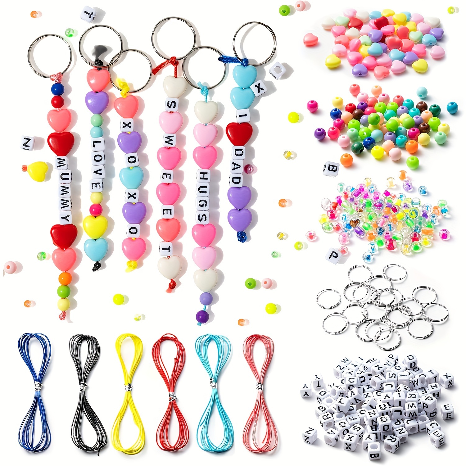 

286- Diy Keychain Making Kit Letter, & Clear – Set For Personalized Jewelry – For , Father's Day & Bachelor – & String Supplies (no )