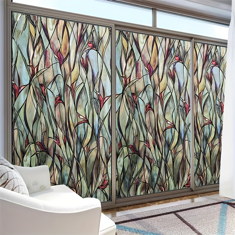 TEMU Roll-pack Heavy-duty Series Pre-printed Adhesive-free Glass Sticker, Privacy Film, Electrostatic Cling, Thickened 24-mil Electrostatic Pvc