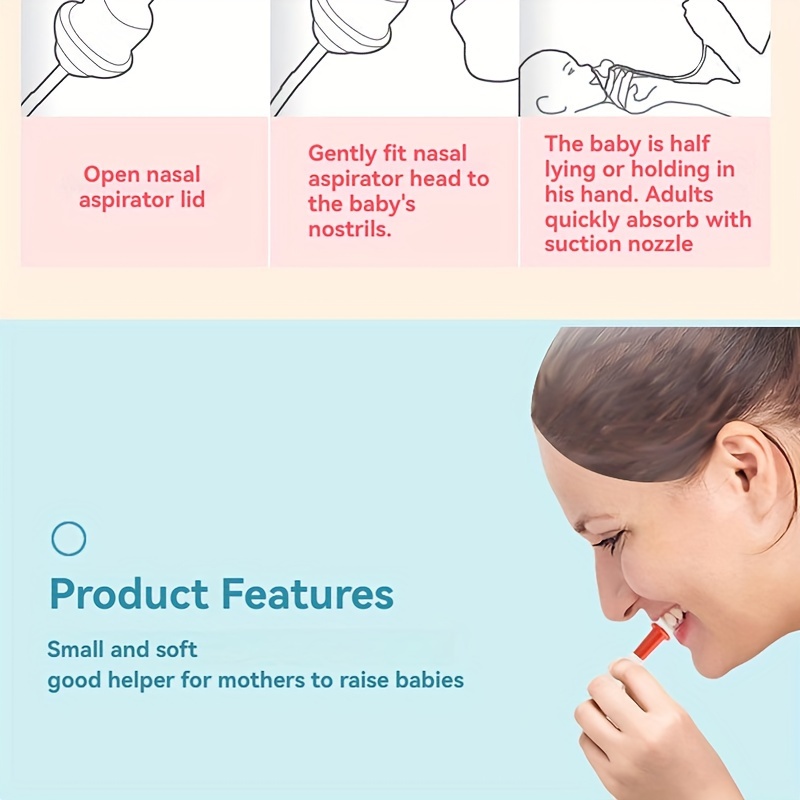 mushroom shaped silicone   nasal aspirator gentle nose cleaner for     gift white red details 10