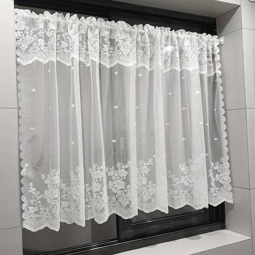 lace yarn small curtain sweet window valance rod pocket hanging suitable for small windows and cabinet decor