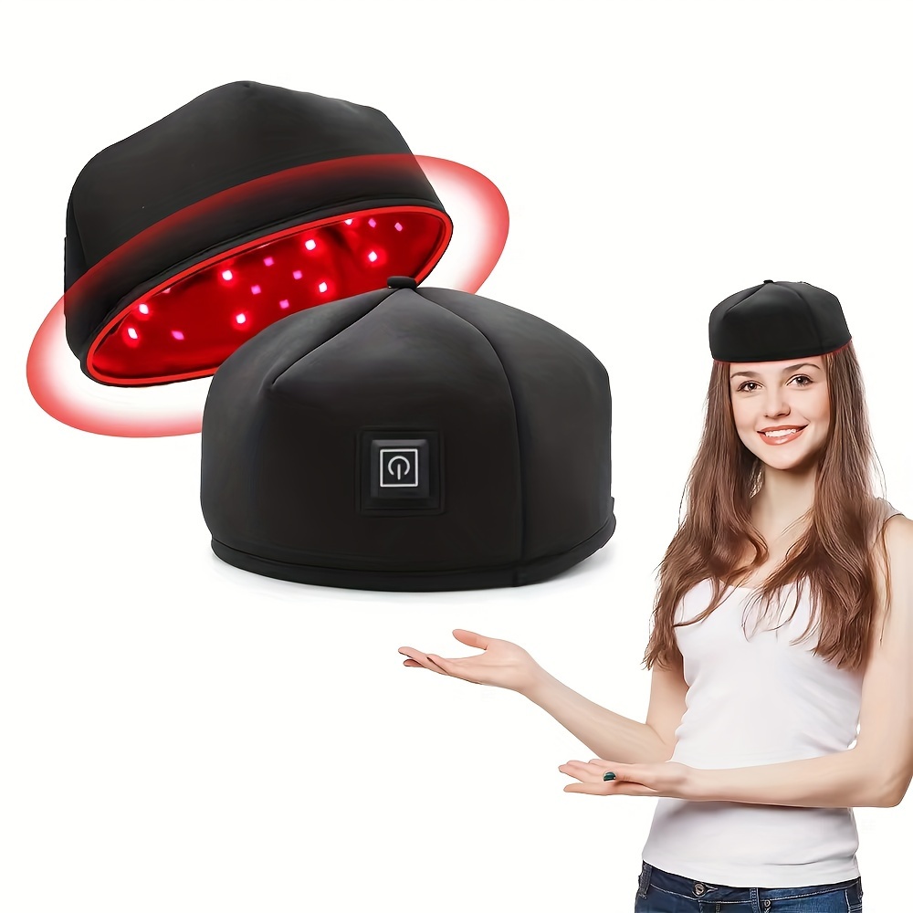 FDA Cleared Red Light Therapy Cap with 120 LEDs, 660nm and 830nm Wavelengths, Black or Gray