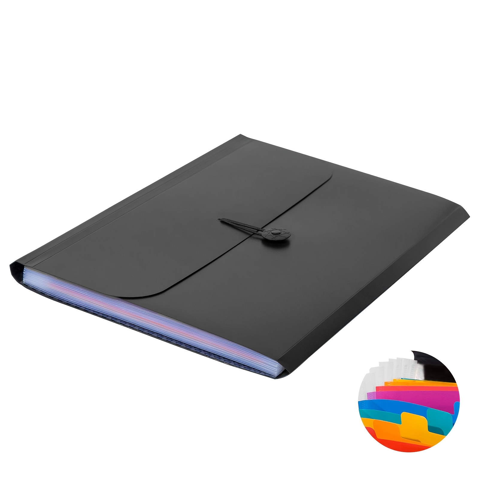 TEMU 1 pièce, Classeur extensible à 13 poches, Pochette à dossiers à carreaux, Porte-documents portable, Livré avec des feuilles d'étiquettes,