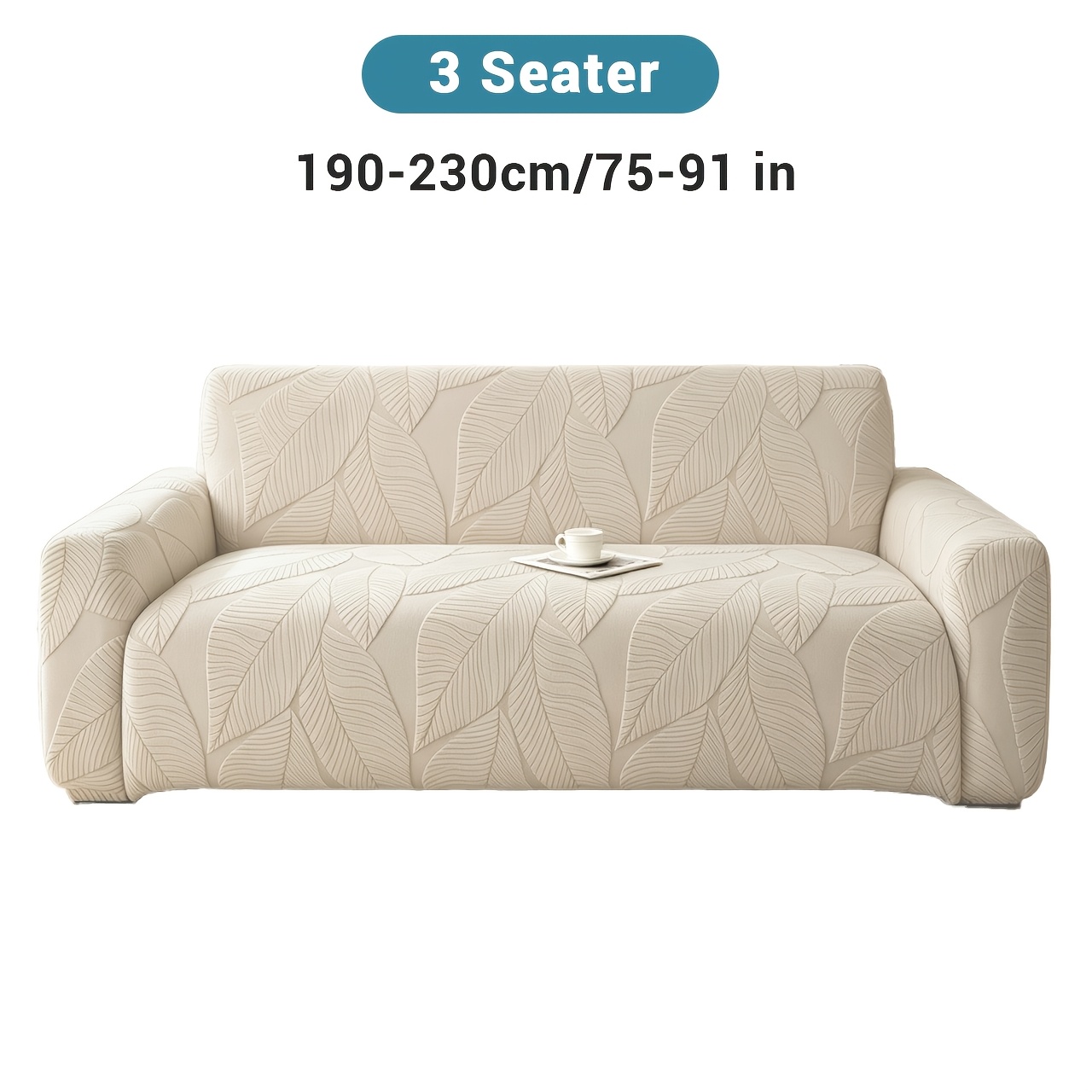 TEMU 1pc 1/2/3/4 Seater Leaf Jacquard Velvet Stretch Full Cover Sofa Cover, Sofa Dust Cover