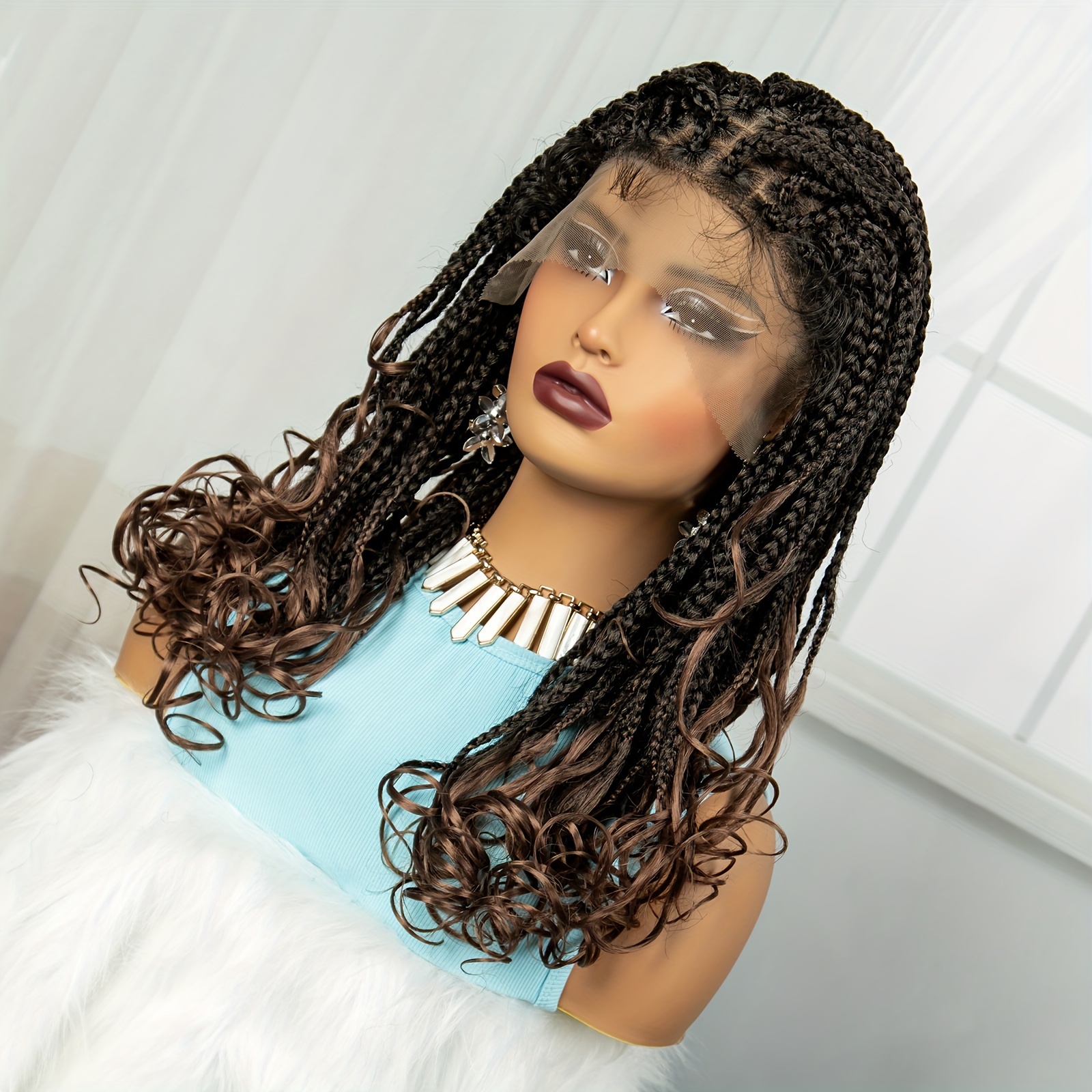 Lace Front Braids Wigs Women Knotless Braided Wigs - Temu