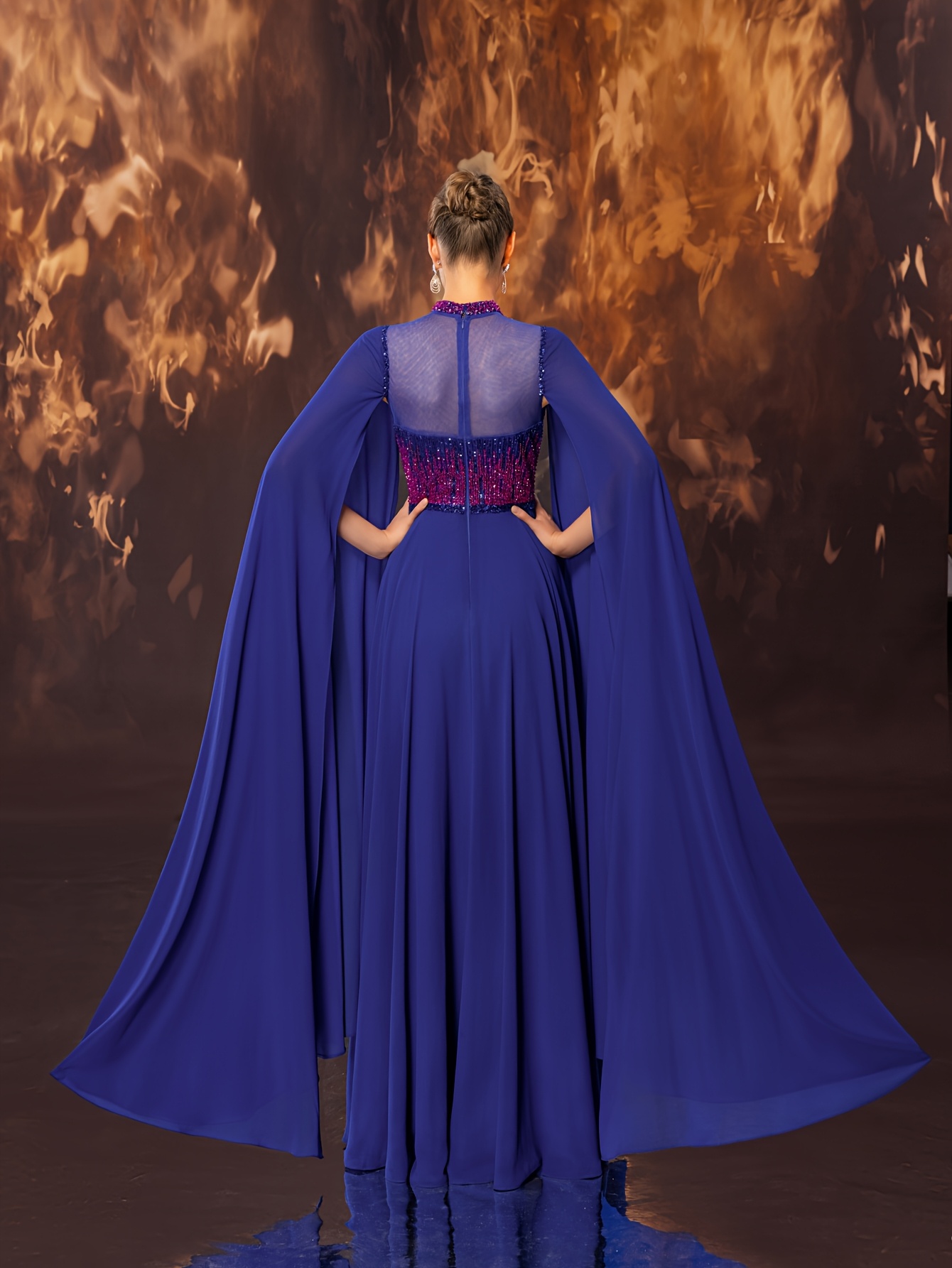 elegant magnificent dark blue hollow sheer - Temu Bahrain