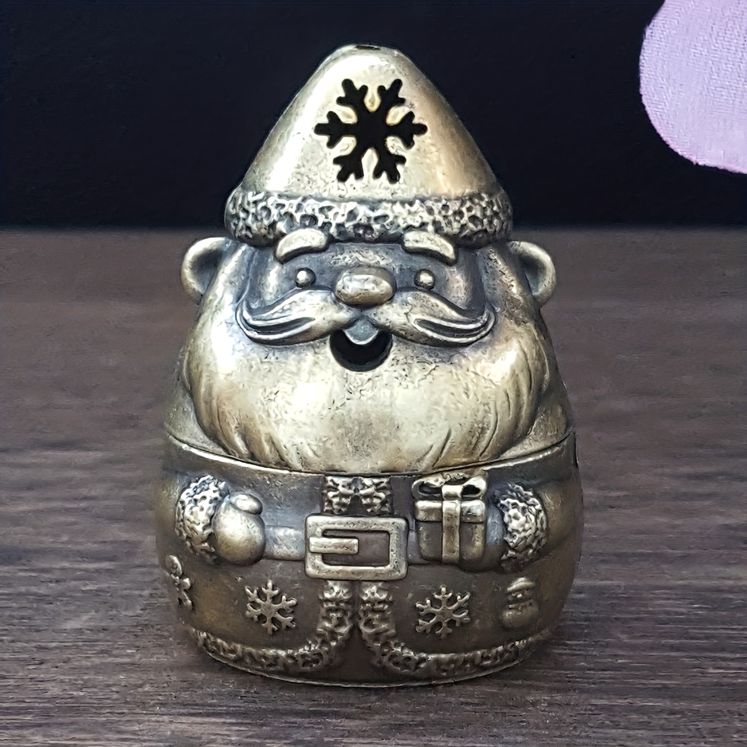 TEMU 1 Santa Claus Incense Holder In Christmas Style, Christmas Fragrance Appliance, Santa Claus Metal Incense Holder, Retro-, Making The Festive