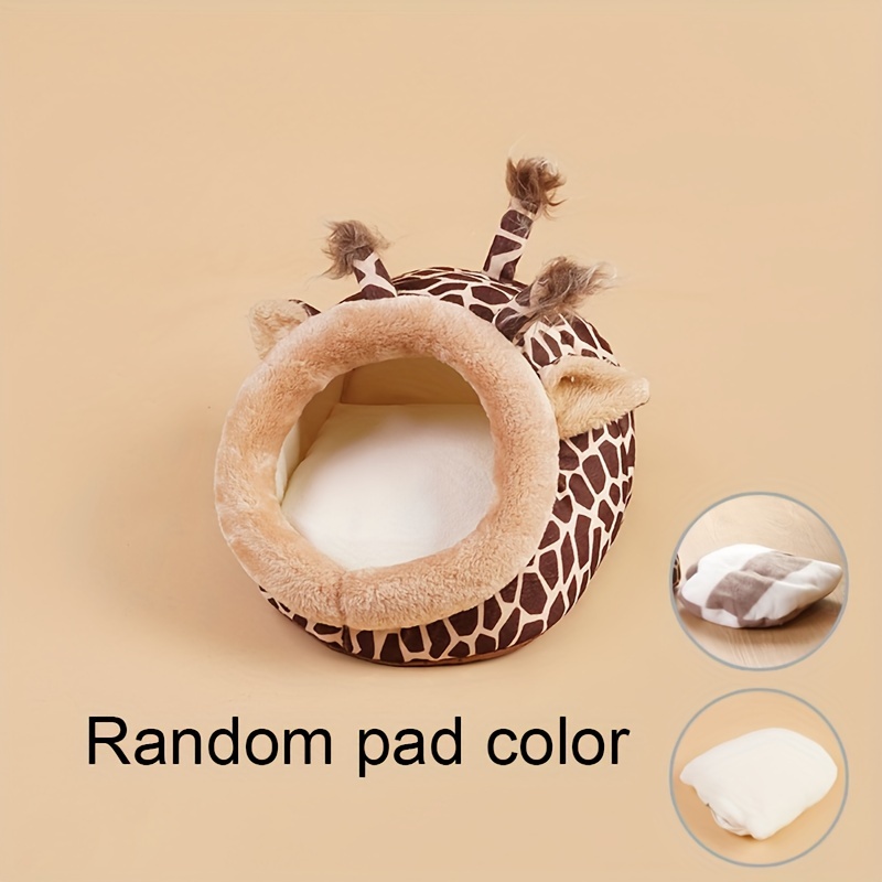 Image of Small Pet House Cute Giraffe Shaped Hamster House Guinea Pig Warm Mini Nest Cage Sugar Glider House Rabbit House