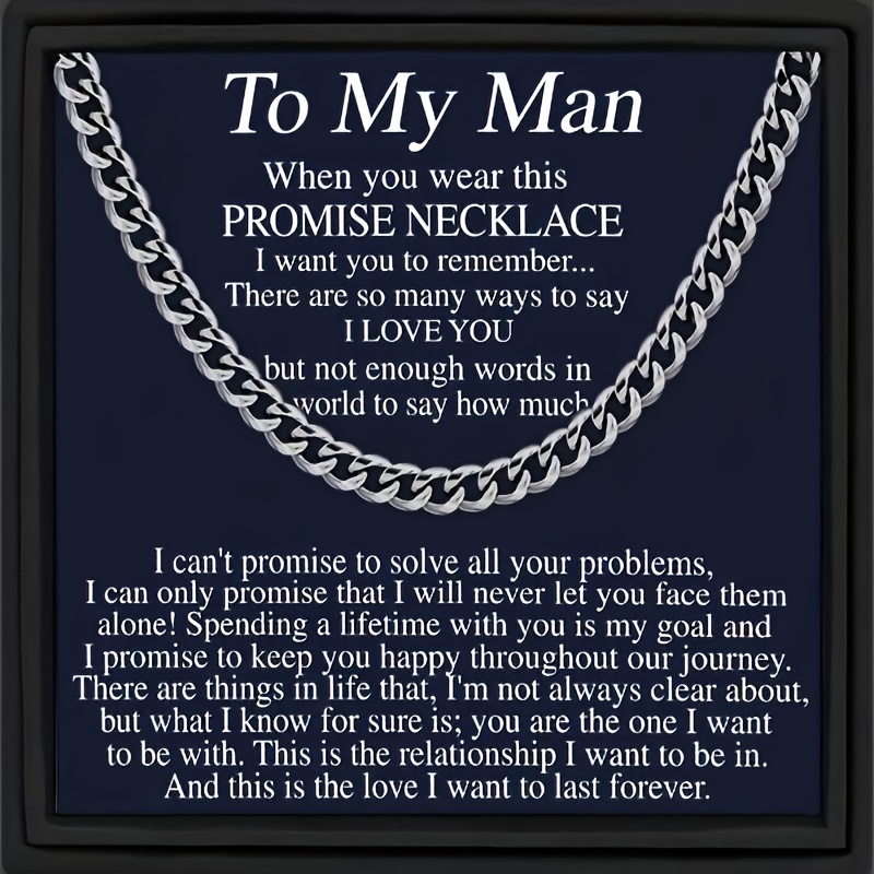 

Trendy Stainless Steel Cuban Link Necklace - Romantic Gift For Boyfriend Or Husband, Ideal For Anniversaries, Birthdays, Valentine's Day