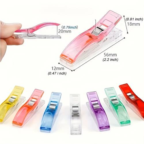 quilting pins 15pcs sewing clips large sized multi colored sewing fixing clips sealing clips stationery office fixing quilting positioning plastic clips multi purpose sewing clips used for fabric binding handicrafts
